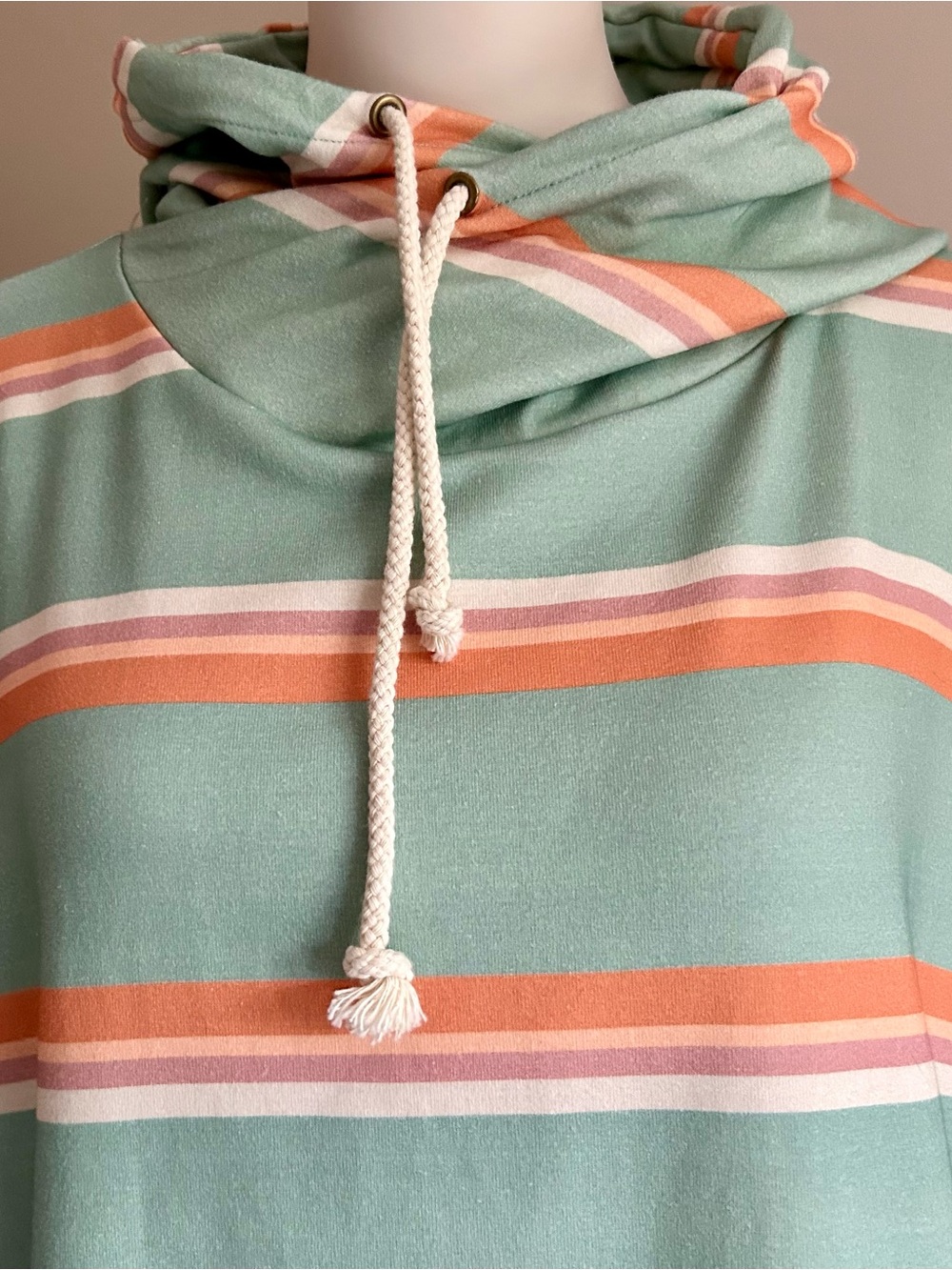 NWT - Ampersand Ave. Double-Hoodie Cowl Neck Cotton Pullover Sweatshirt
